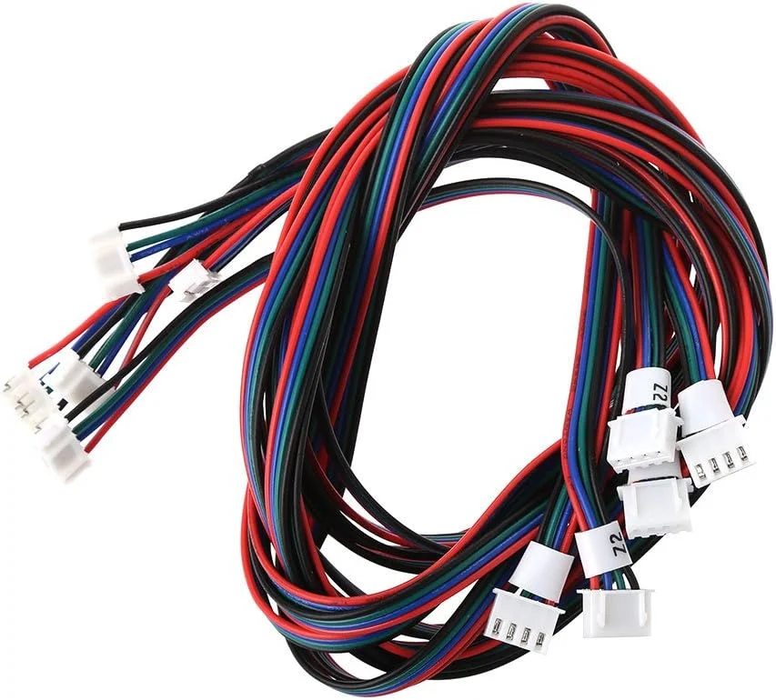 5 عدد کابل موتور چاپگر سه بعدی 1 متری 4 پین مادگی به مادگی سیم موتور اتصال XH2.54 کابل موتور پله ای Nema17