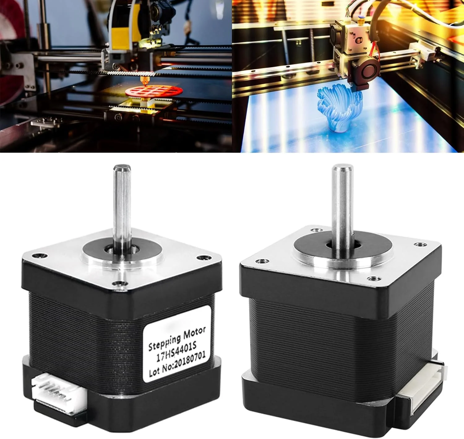 موتور پله ای 42 مدل 17HS4401S NEMA17 با 4 سیم، دو فاز، کم صدا برای پرینترهای سه بعدی