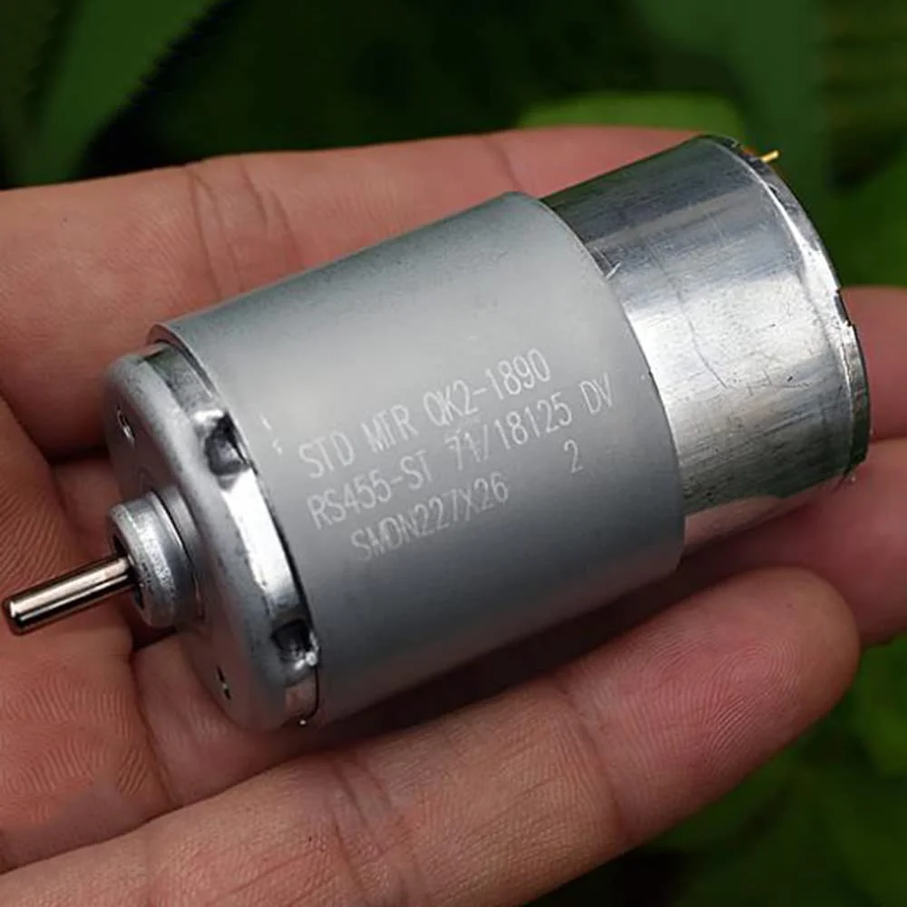 موتور برس کربنی استاندارد RS455-18125 موتور مینی پرینتر DC 24V 36V 8100RPM عمر طولانی گشتاور بزرگ مصرف انرژی پایین - (ولتاژ (V): بدون دنده)