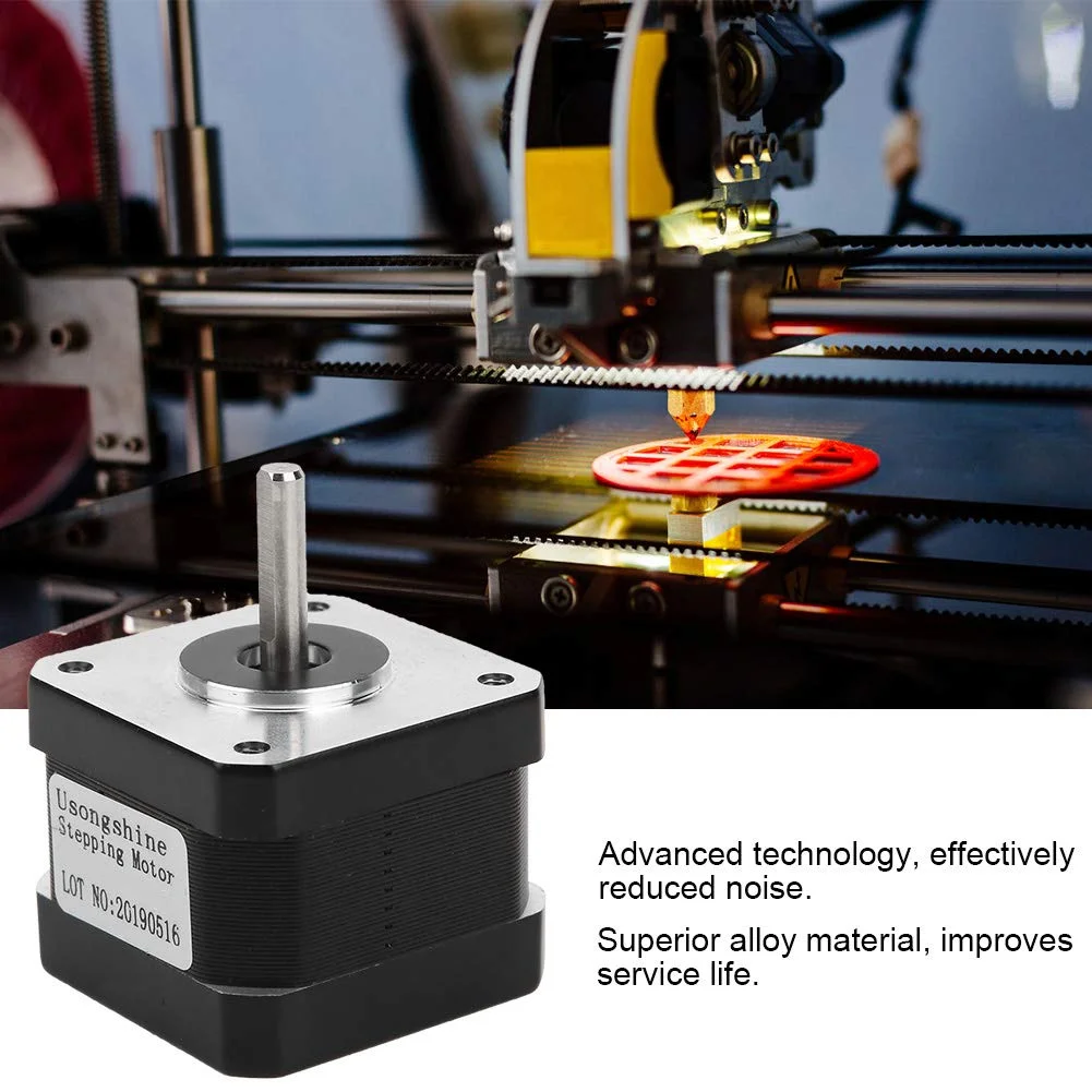 موتور پله ای آلیاژی 17HS3401S با 4 سیم، مناسب تجهیزات، موتور پرینتر و موتور پله ای الکتریکی برای پرینتر سه بعدی