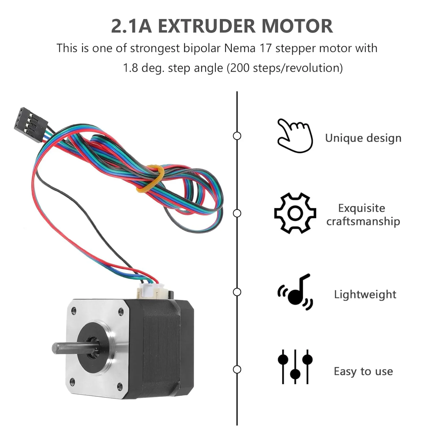 موتور بایپولار گشتاور بالا GANAZONO برای پرینترها و دستگاه های CNC با طراحی فشرده و مقاومت فازی اهم