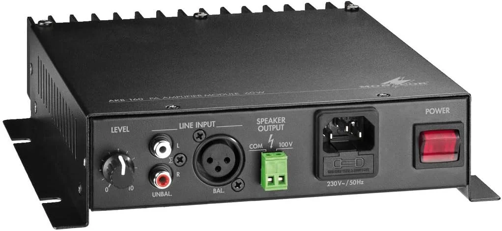 ماژول تقویت کننده Monacor AKB-160 ELA با خروجی 100 ولت، مشکی