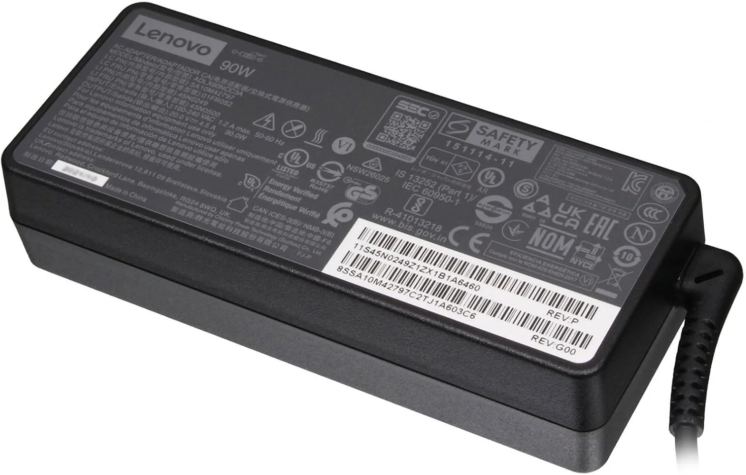 شارژر 90 واتی لنوو 00PC758 برای یوگا 11S (80A)، ThinkPad Edge E531، X1 Carbon نسل دوم، E570، E470 (20H)، 13 (20J)، T470p (20J)