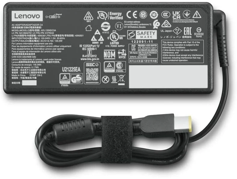 آداپتور و شارژر لپ‌تاپ 135 واتی لنوو - نوک باریک - سازگار با IdeaPad Gaming، Legion و سایر مدل‌ها - شماره مدل ADL135NDC3A