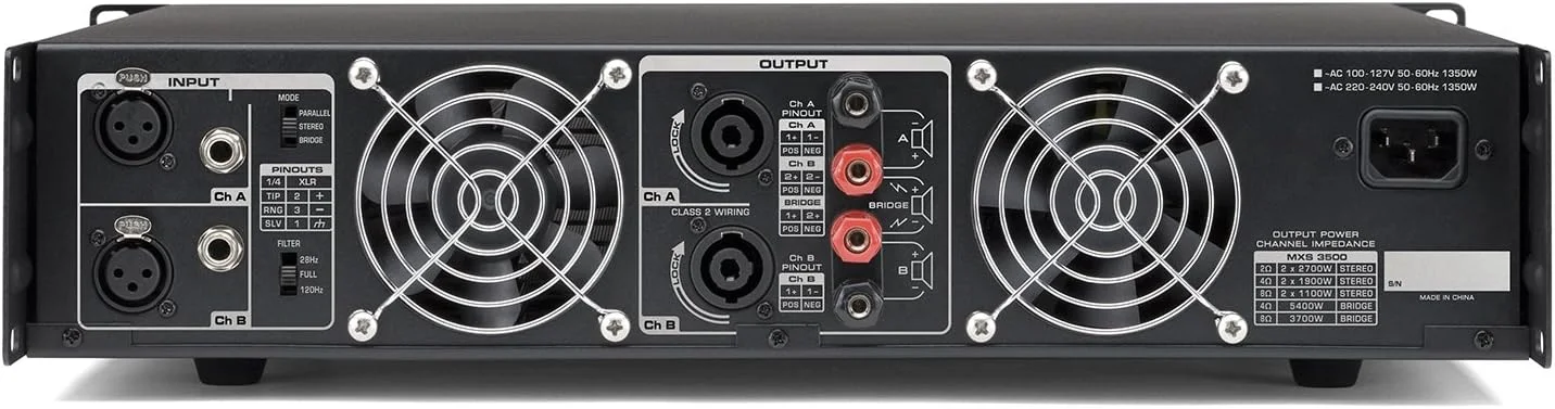 Samson mxs3500 تقویت کننده صوتی مشکی - تقویت کننده صوتی (H، 1900 وات، 1100 وات، 5400 وات، 3700 وات، جریان اضافی، محافظت در برابر گرمای بیش از حد، اتصال کوتاه) Samson mxs3500 تقویت کننده صوتی مشکی - تقویت کننده صوتی (H، 1900 وات، 1100 وات، 5400 وات، 3700 وات، جریان اضافی، محافظت در برابر گرمای بیش از حد، اتصال کوتاه)