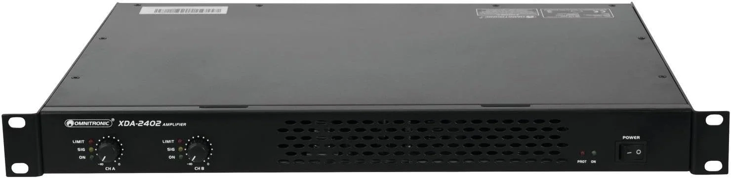 آمپلی فایر استریو PA امنیترونیک XDA-2402 کلاس D با منبع تغذیه سوئیچینگ، 2 خروجی 1200 وات / 4 اهم، 2 خروجی 880 وات / 8 اهم | وزن و ارتفاع کم به دلیل منبع تغذیه سوئیچینگ یکپارچه