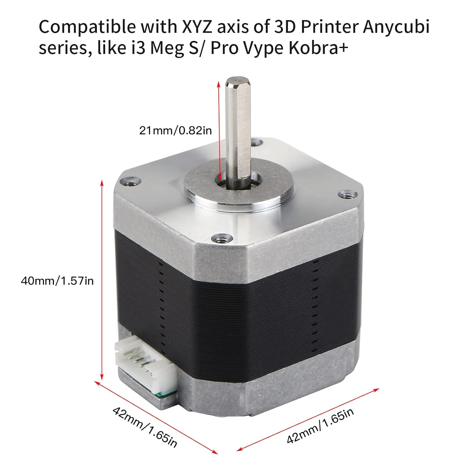 موتور پله ای FYSETC Anycubi Mega Vype-r اکسترودر Nema 17، 42-40، 1.5 آمپر، 2 فاز، زاویه پله 1.8 درجه، بدون کابل اتصال، سازگار با محورهای I3 MegaS PRO X XYE و محور Y Vype، قطعه پرینتر سه بعدی یا CNC