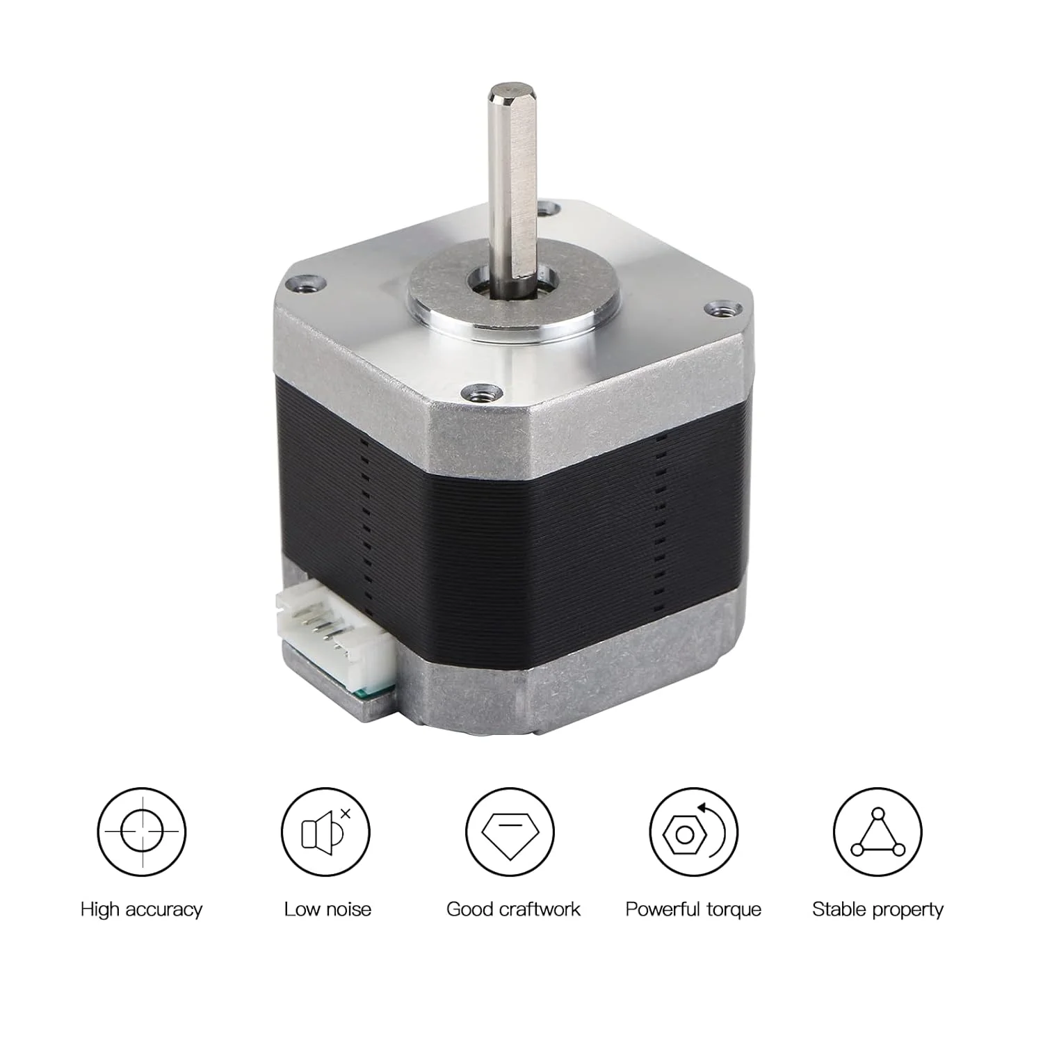 موتور پله ای FYSETC Anycubi Mega Vype-r اکسترودر Nema 17، 42-40، 1.5 آمپر، 2 فاز، زاویه پله 1.8 درجه، بدون کابل اتصال، سازگار با محورهای I3 MegaS PRO X XYE و محور Y Vype، قطعه پرینتر سه بعدی یا CNC