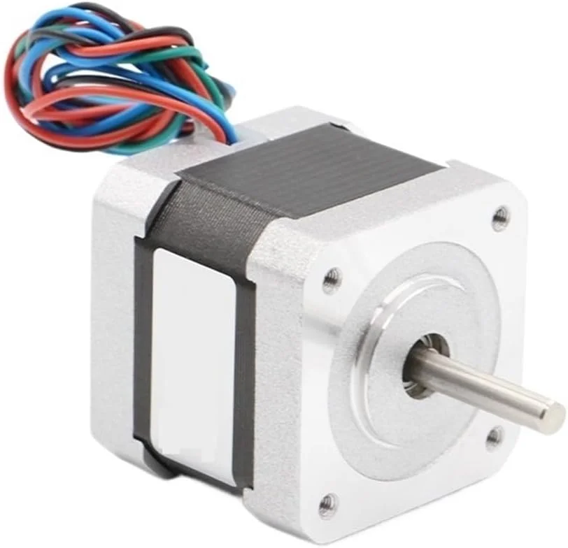 موتور پله ای 17، 42x40 میلی متر، 1.3 آمپر، 4 سیم، 0.41 نیوتن متر، 1.8 درجه، 58 اونس-اینچ، مناسب برای پرینتر سه بعدی و دستگاه CNC