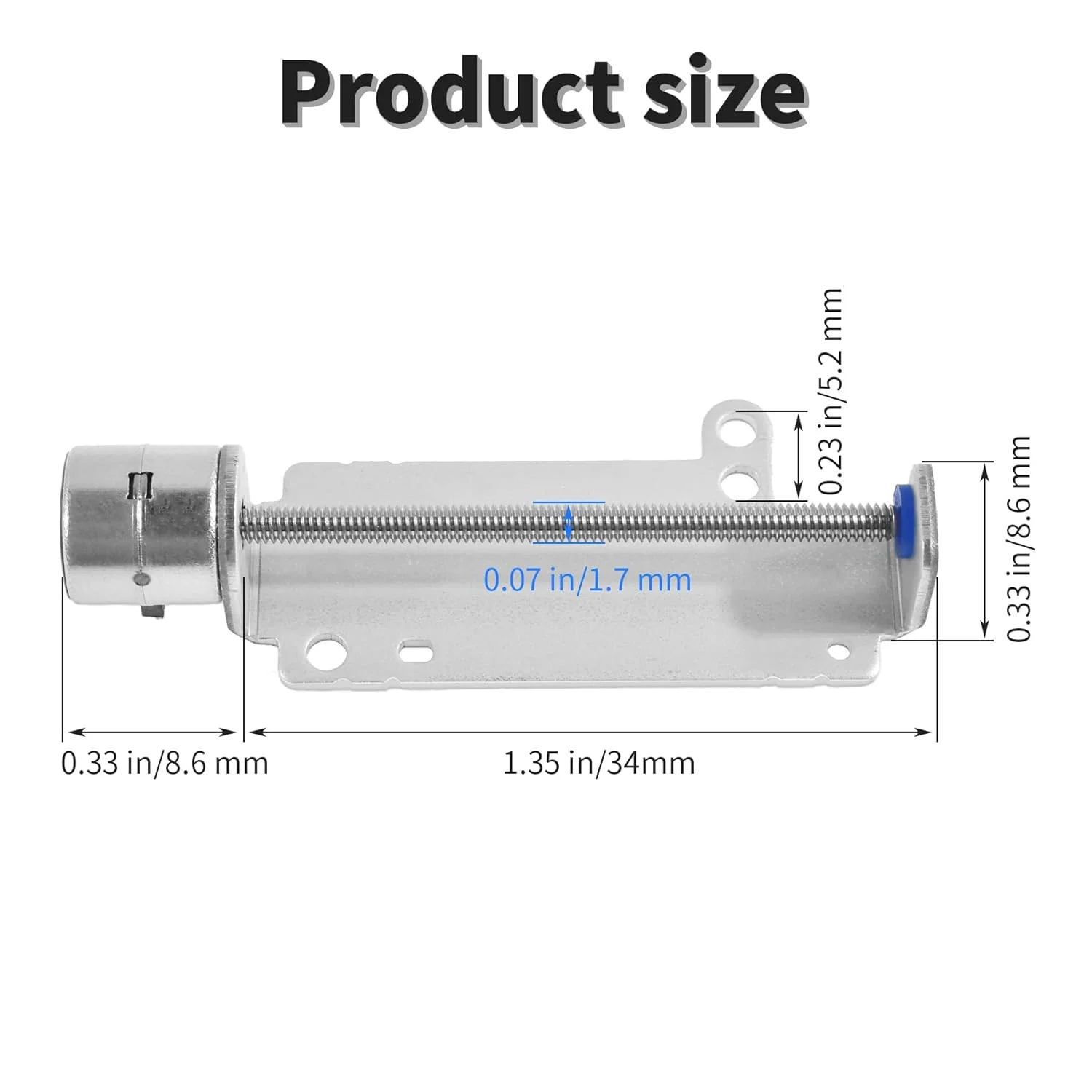 دو عدد موتور پله ای الکترونیکی BJ02 DC 3V 43mm دو فاز 4 سیمه دقیق با میله پیچ و مهره کشویی خطی برای کنترل موقعیت یابی DIY BB