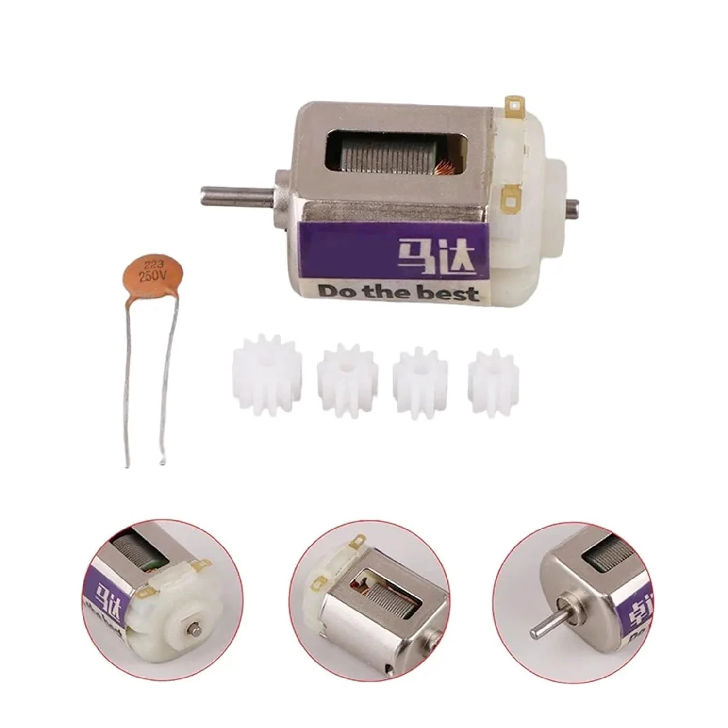 موتور براش کربنی FK-130 20mm 130 DC 3.6V-8.4V 52000RPM مغناطیسی سرعت بالا 1 عدد