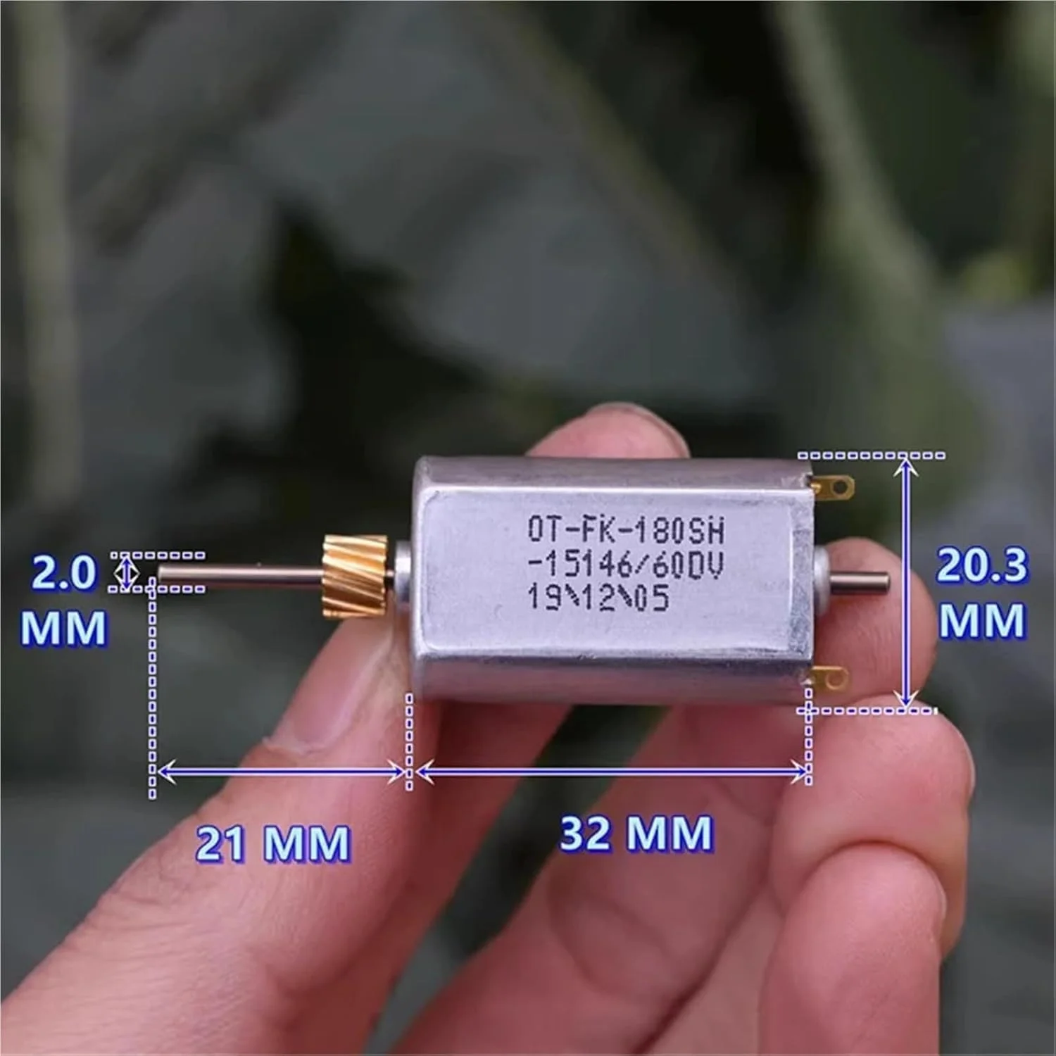 موتور دو شفت مینی FK-180SH-15146 DC 6V-12V 13600RPM پر سرعت با برس کربنی مغناطیسی - 1 عدد