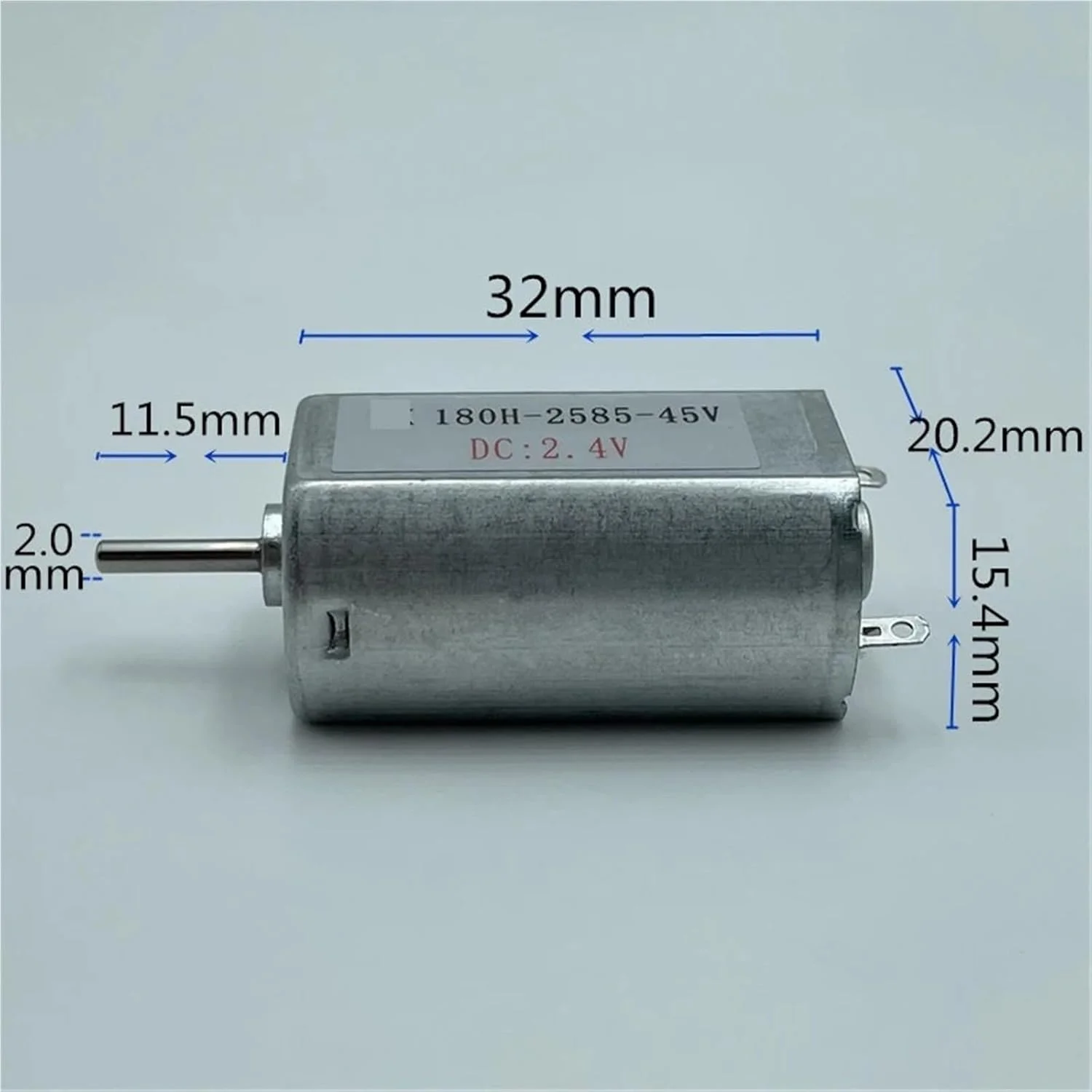 موتور الکتریکی کوچک FK-180SH-2585، DC 2.4V 3V 3.7V 5V 6V، سرعت بالا 11200 دور در دقیقه، فلزی، 20mm*15mm، یک عدد