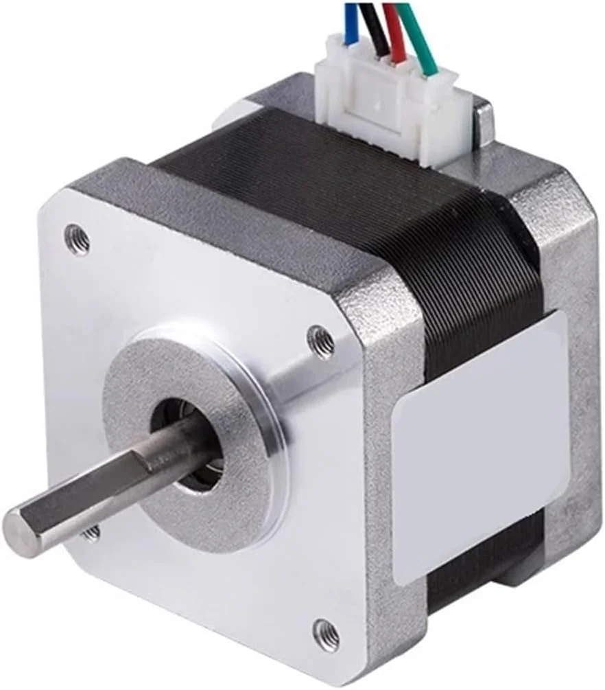 موتور پله ای Nema17 با ابعاد 34 میلی متر، 0.28 نیوتن متر، 1.3 آمپر، 2 فاز، مناسب برای دستگاه CNC، پرینتر سه بعدی و دستگاه های حکاکی و فرزکاری (مدل 17CS03A، یک عدد)