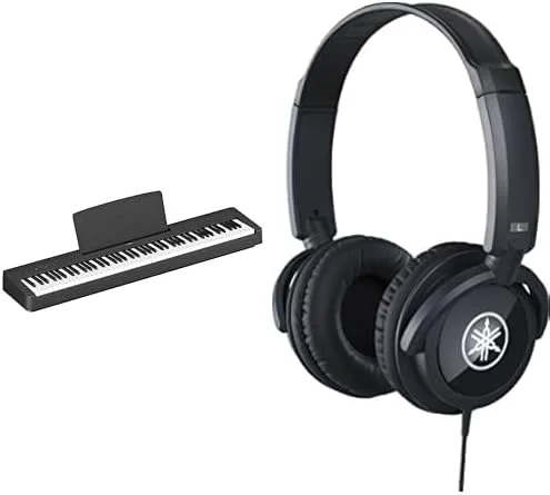 پیانو دیجیتال یاماها P-145، مشکی و هدفون HPH-100B، مشکی - هدفون رو گوشی بسته