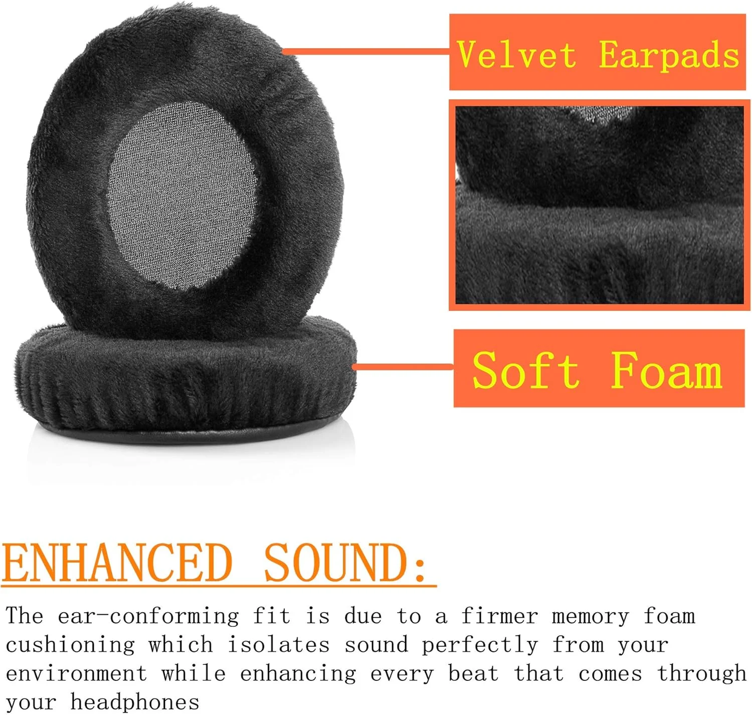 یک جفت پد گوشی جایگزین، بالشتک فومی پد گوشی، کاور فنجانی برای هدفون های Koss Over-Ear Pro DJ100 DJ200 (مشکی 3)