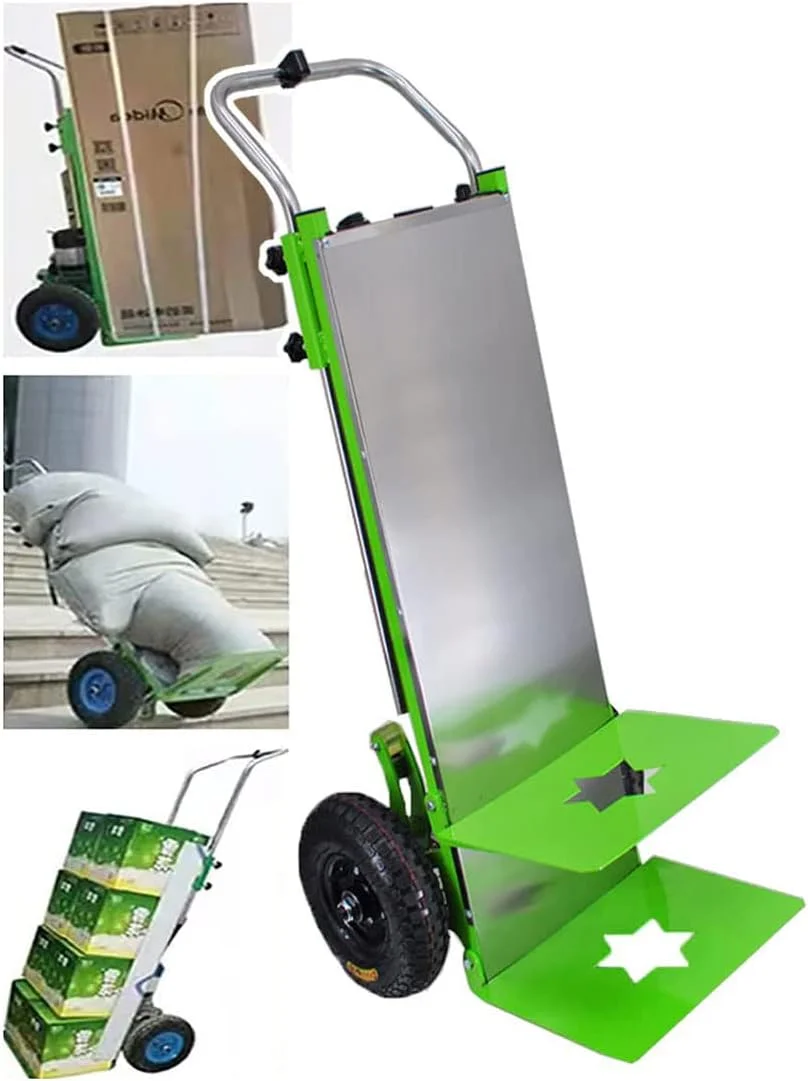 چرخ دستی برقی حمل بار پله رو، گاری برقی پله نورد، کامیون حمل بار کمکی، موتور براشلس بی صدا 800 وات، باتری لیتیومی 48 ولت 24 آمپر / 36 آمپر، مدل B