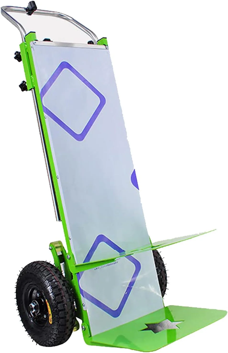 چرخ دستی برقی سنگین برای بالا رفتن از پله، ظرفیت 400 کیلوگرم، دسته تلسکوپی قابل تنظیم (115-165 سانتی متر)، گاری فولادی برای تحویل بار و جابجایی