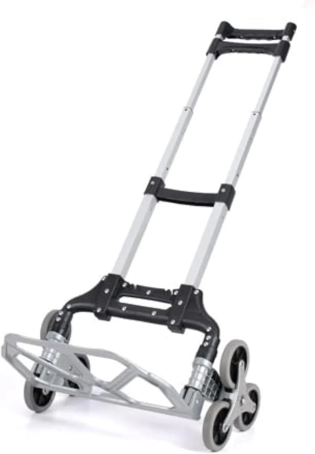 چرخ دستی تاشو آلیاژ آلومینیوم حمل بار پله رو YIMICO، ترولی قابل حمل با 6 چرخ، ظرفیت 80 کیلوگرم