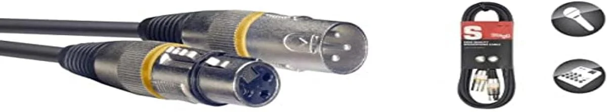 کابل میکروفون استگ SMC1 YW، طول ۱ متر، کانکتور XLR مادگی به XLR نری با حلقه زرد