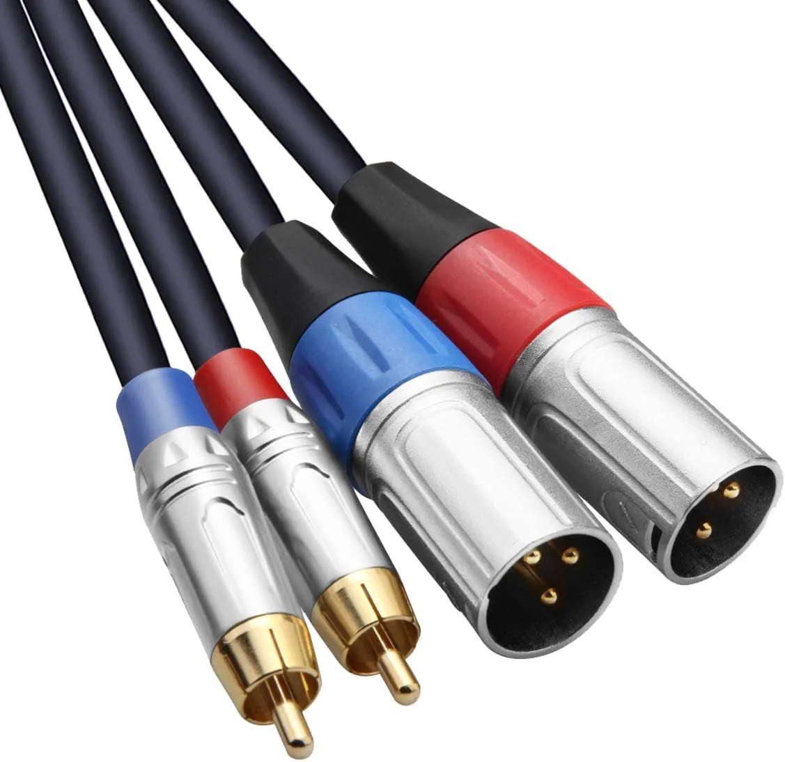 کابل TISINO دوگانه RCA به XLR، کابل اتصال صوتی استریو HiFi دوگانه RCA به 2 XLR نر - 1 متر