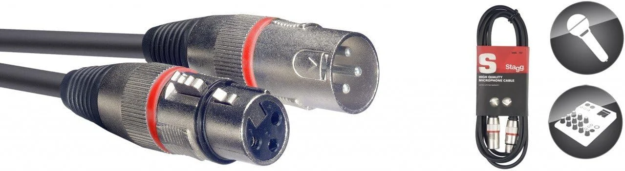 کابل میکروفون استگ SMC6 RD (6 متری، مادگی XLR به نری XLR) قرمز