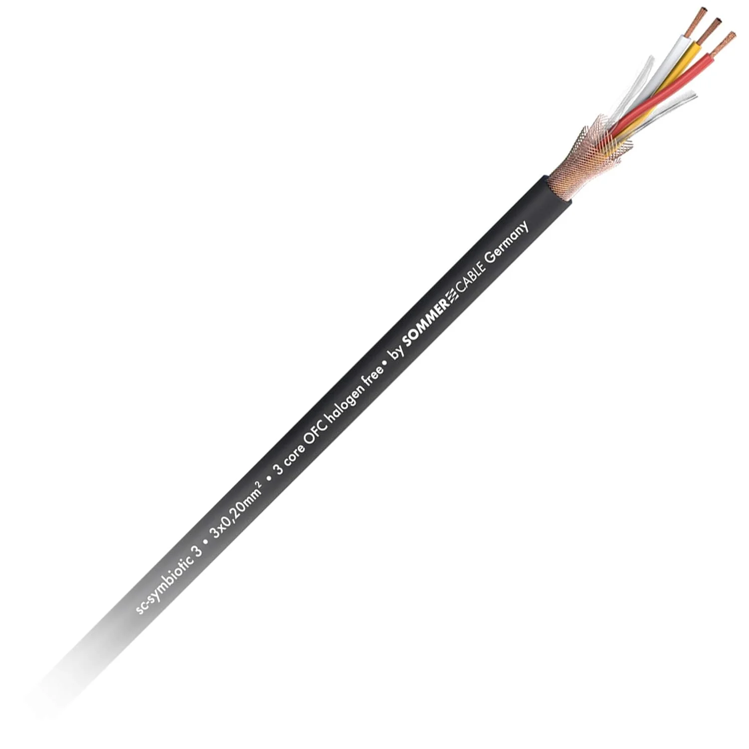 کابل میکروفون Sommer Cable SC-Symbiotic 3، سه رشته 0.20 میلی‌متر مربع، TPE انعطاف‌پذیر، متقارن، بدون هالوژن، متراژ سفارشی (از 1 متر)