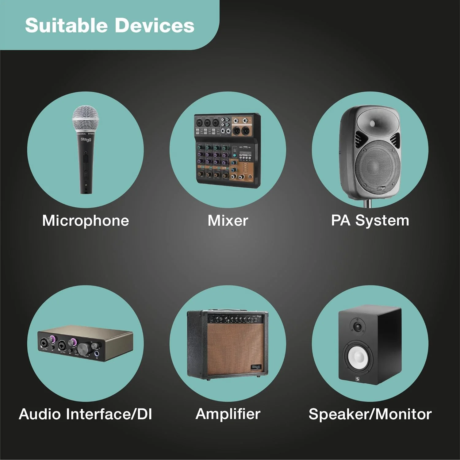 کابل میکروفون با کیفیت بالا استگ XLR به XLR آبی 10 متری