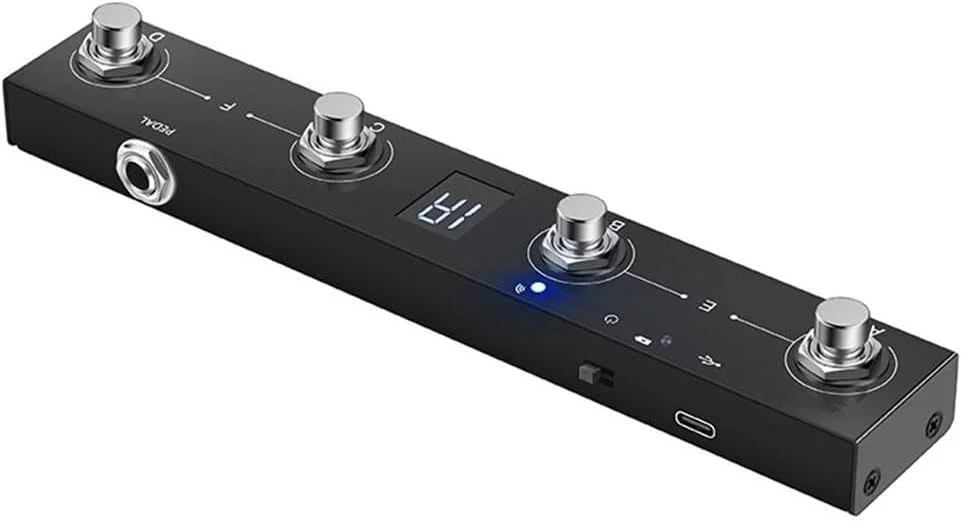 کنترلر پدال پایی MIDI بی‌سیم، طراحی 4 دکمه، قابل حمل و سازگار با USB برای نوازندگان