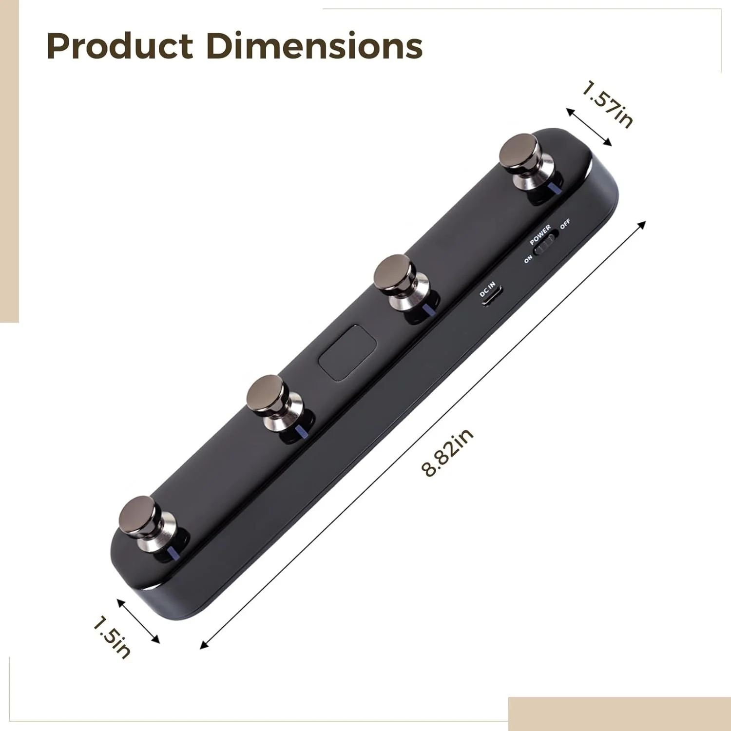 پدال میدی بی سیم Gwf4، پدال میدی، طراحی جمع و جور با Tap Tempo و سوئیچ از پیش تنظیم شده سریع