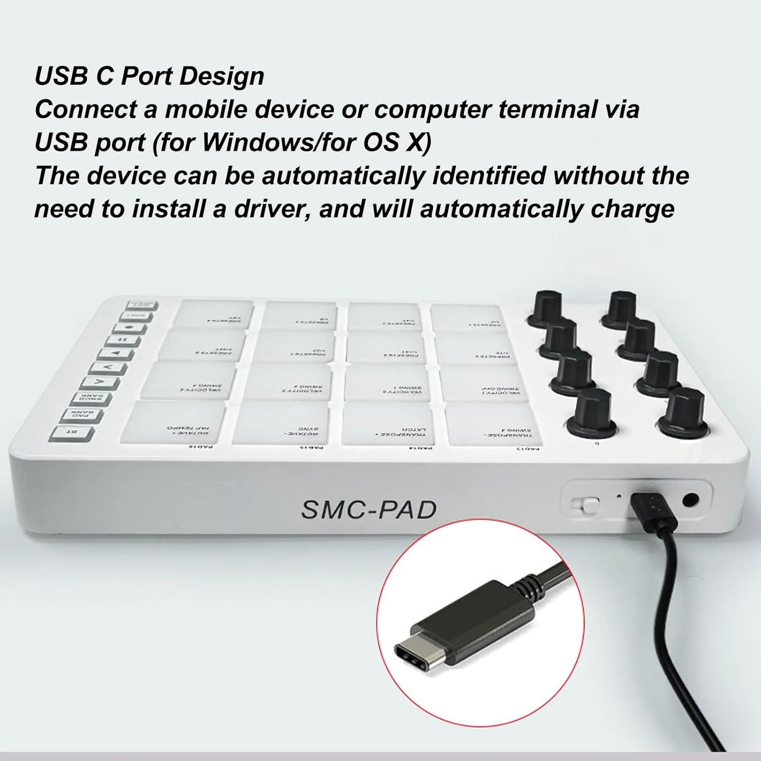 کنترلر MIDI بیسیم، 16 پد RGB با نور پسزمینه، 8 دکمه چرخشی، USB C، 18 ساعت زمان هفتگی، مناسب برای Live Fl Studio One کنترلر MIDI بیسیم، 16 پد RGB با نور پسزمینه، 8 دکمه چرخشی، USB C، 18 ساعت زمان هفتگی، مناسب برای Live Fl Studio One