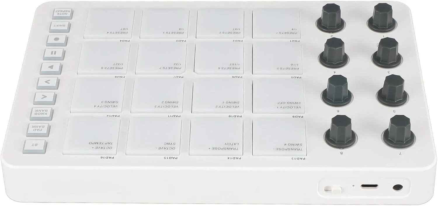 کنترلر MIDI قابل حمل بی‌سیم با پد درام برای استودیو تولید موسیقی USB MIDI برای اجرای زنده، Logic Pro X، Studio One (پد SMC)