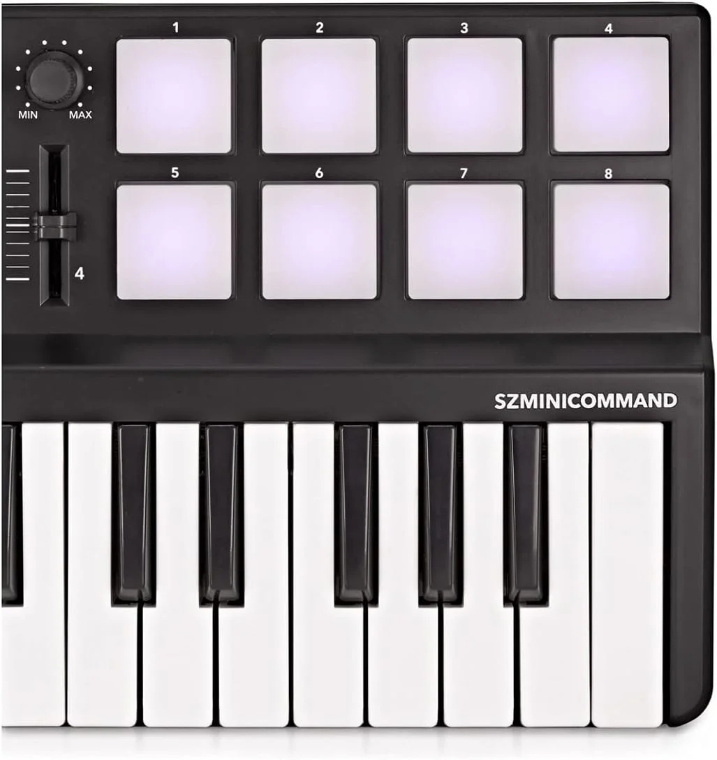 کنترلر MIDI قابل حمل SubZero با 25 کلید، 8 پد، 4 انکودر چرخشی و 4 فیدر