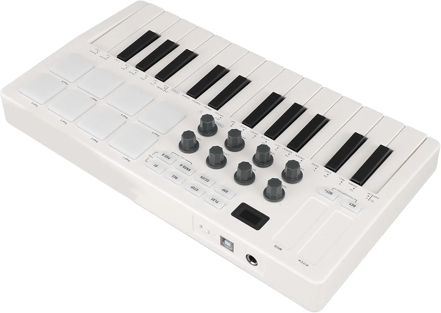 کنترلر MIDI، دارای 25 کلید MIDI و 8 پد MPC USB برای ریتم کنترلر MIDI، دارای 25 کلید MIDI و 8 پد MPC USB برای ریتم