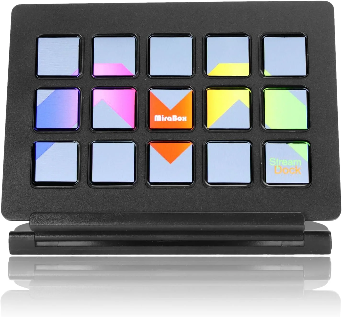 کنترلر استریم دک Dpofirs، صفحه کلید همه کاره برای استریمینگ، 15 کلید قابل تنظیم، صفحه کلید LCD کنترلر استودیوی سفارشی برای Elgato 4KCU برای OBS برای Twitch