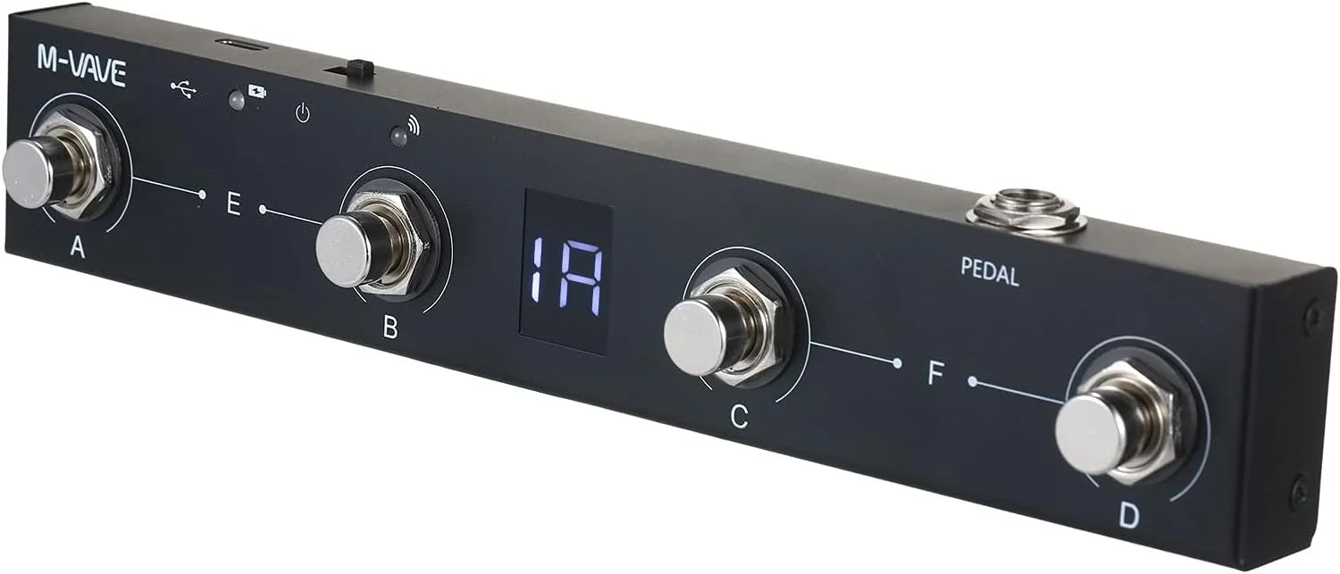 کنترلر MIDI بی سیم شکلاتی BT قابل شارژ 4 دکمه پدال کنترلر پایی MIDI قابل حمل کنترل APP