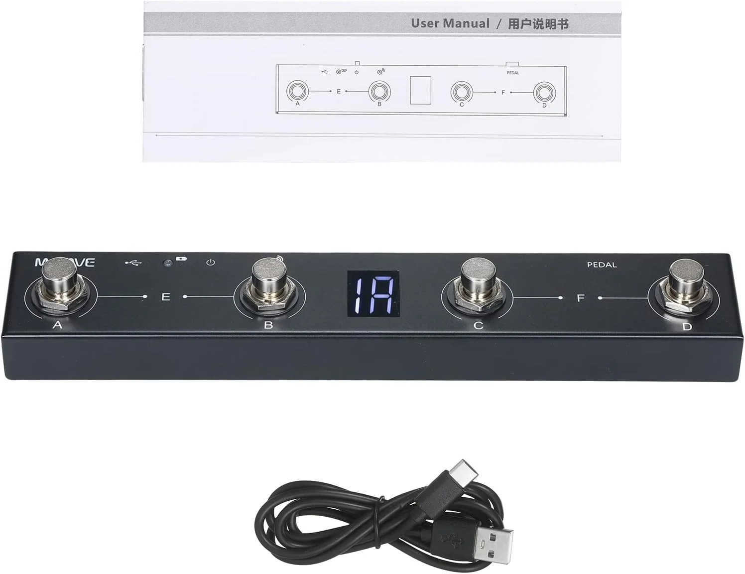 کنترلر MIDI بی سیم شکلاتی BT قابل شارژ 4 دکمه پدال کنترلر پایی MIDI قابل حمل کنترل APP