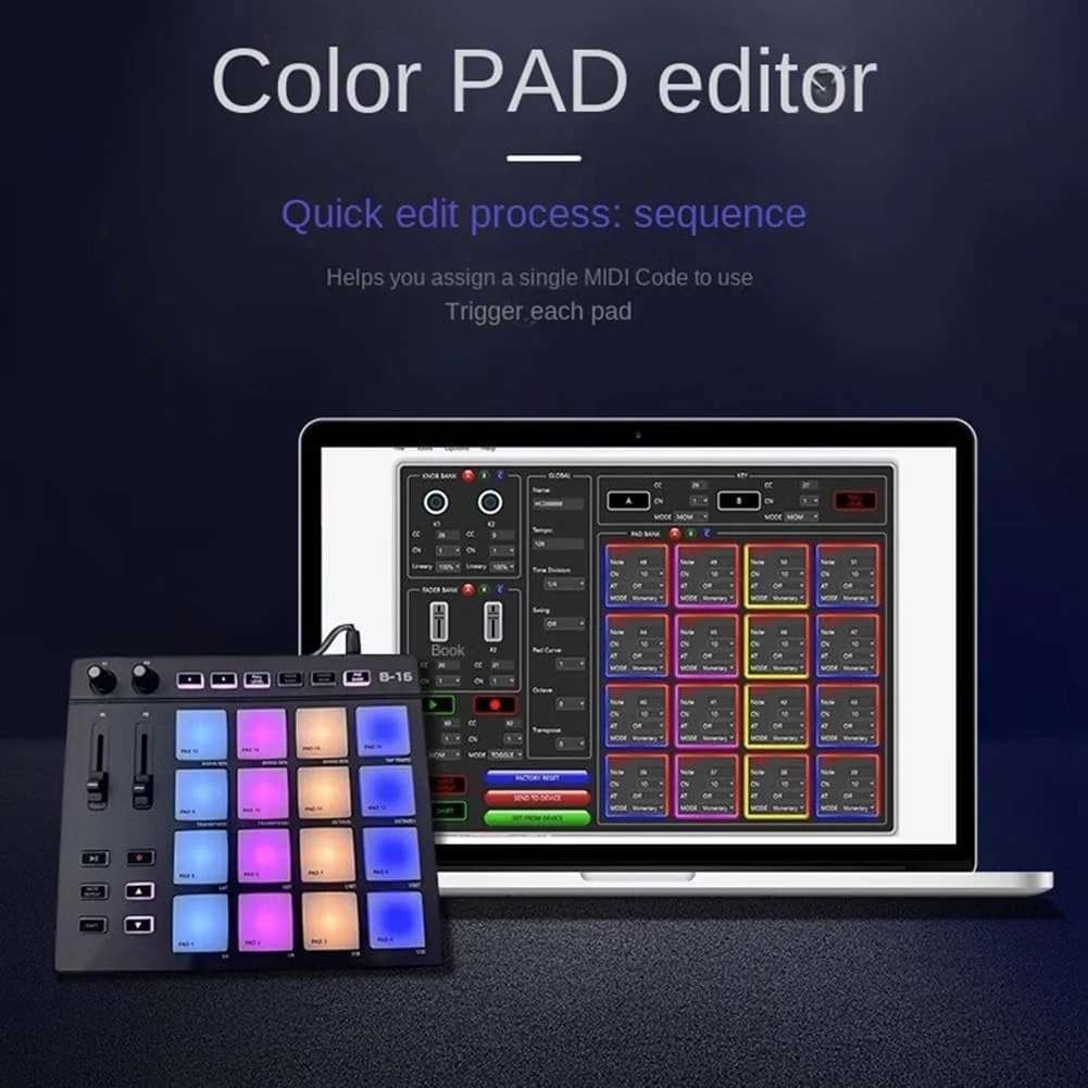 پد پرکاشن MIDI B16 – برای آرایههای کنترلر DJ در تولید موسیقی پد پرکاشن MIDI B16 – برای آرایههای کنترلر DJ در تولید موسیقی