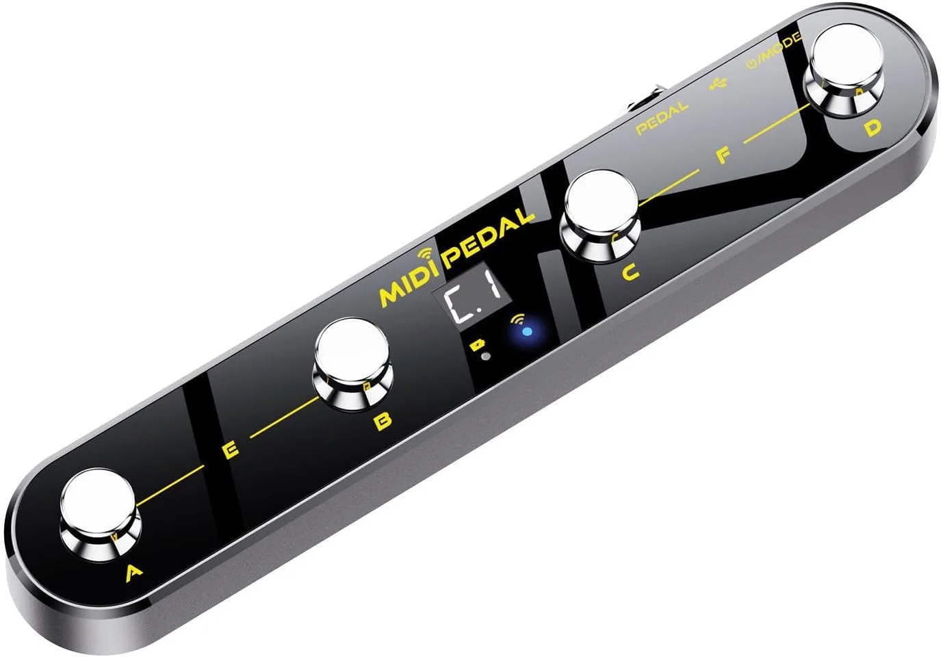 پدال MIDI فوتی kowaku با گیرنده، جمع و جور، ضد لغزش، سبک، قابل حمل، کنترلر MIDI شیک، مدل 4