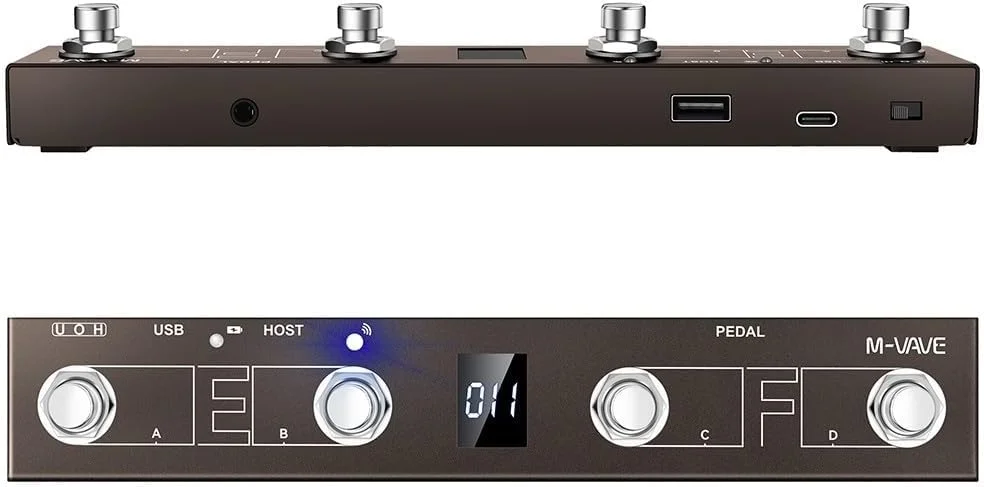 کنترلر MIDI قابل شارژ با 4 دکمه برای کنترل USB یکپارچه و ورق زدن صفحه (قهوه ای) کنترلر MIDI قابل شارژ با 4 دکمه برای کنترل USB یکپارچه و ورق زدن صفحه (قهوه ای)