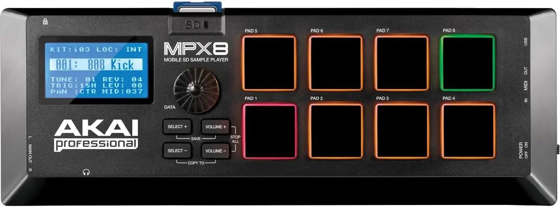 AKAI Professional MPX8 - کنترلر پد سمپل قابل حمل با 8 پد آماده اجرا و اسلات کارت SD داخلی و کابل صوتی Adam Hall Cables K3TPC0100 2 x RCA نر به 2 x 6.3mm TS مونو 1 متری AKAI Professional MPX8 - کنترلر پد سمپل قابل حمل با 8 پد آماده اجرا و اسلات کارت SD داخلی و کابل صوتی Adam Hall Cables K3TPC0100 2 x RCA نر به 2 x 6.3mm TS مونو 1 متری