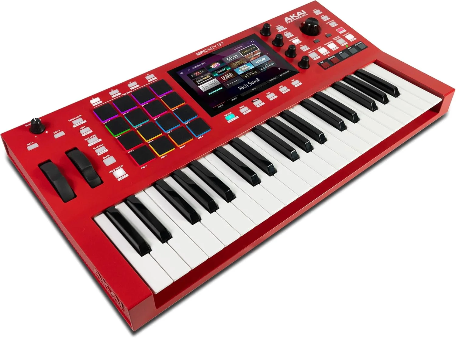 سینتی سایزر تولید مستقل Akai Professional MPC Key 37، ماشین درام، کیبورد MIDI، با Wi-Fi، بلوتوث، صفحه لمسی، پلاگین ها و ادغام Native Instruments