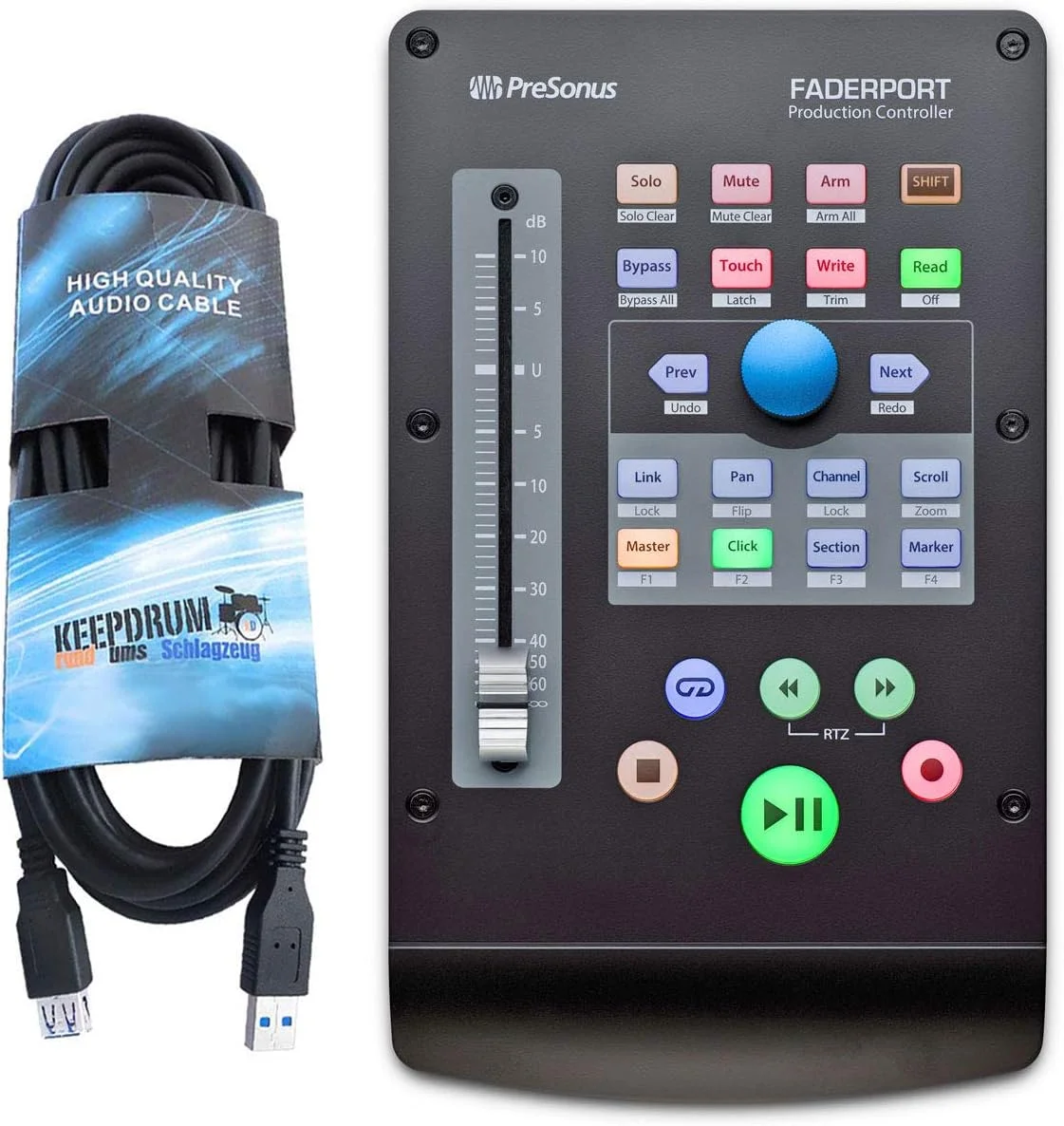 کنترلر نرم‌افزار آهنگسازی Presonus Faderport V2 + کابل افزایش طول USB کیدرام
