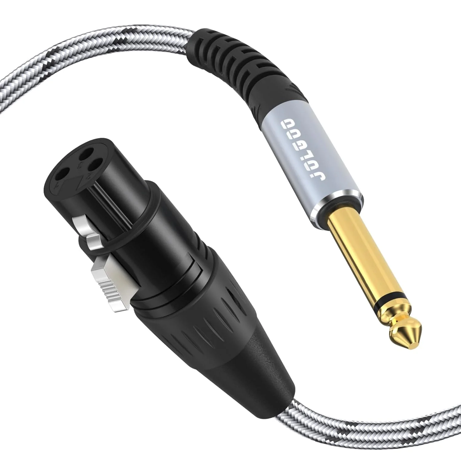 کابل XLR مادگی به 6.35 میلی‌متری مونو TS، کابل نامتعادل XLR مادگی به میکروفون با فیش TS 6.35 میلی‌متری، 5 متر