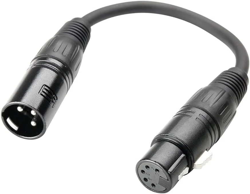آداپتور DMX آدام هال مدل Cables 3 STAR DHM 0020، 5 پین XLR مادگی به 3 پین XLR نری، مشکی، 0.2 متر