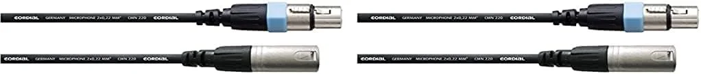 کابل میکروفون CORDIAL مدل micro XLR طول 1.5 متر، متقارن Rean (بسته 2 عددی)