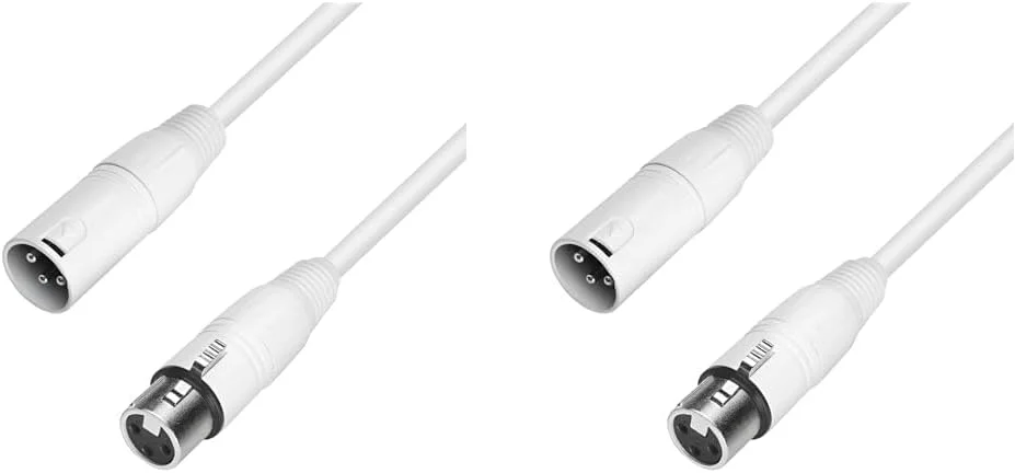 کابل میکروفون ah Cables K4MMF0250-SNOW، 2.5 متری (اتصالات REAN: XLR نر به XLR ماده) سفید (بسته 2 عددی)