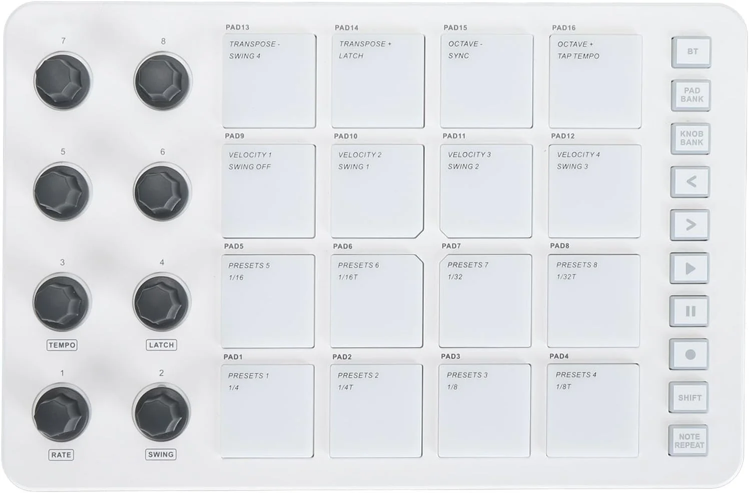 کنترلر MIDI قابل حمل با 6 پد RGB و 8 دکمه چرخشی - USB Maker برای تولید موسیقی کنترلر MIDI قابل حمل با 6 پد RGB و 8 دکمه چرخشی - USB Maker برای تولید موسیقی