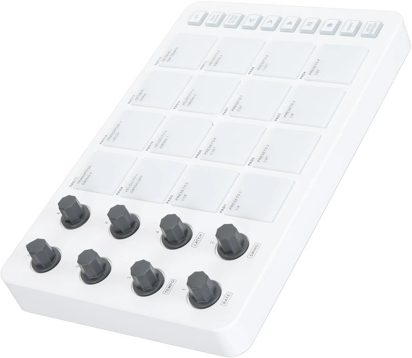 کنترلر MIDI قابل حمل با 6 پد RGB و 8 دکمه چرخشی - USB Maker برای تولید موسیقی کنترلر MIDI قابل حمل با 6 پد RGB و 8 دکمه چرخشی - USB Maker برای تولید موسیقی