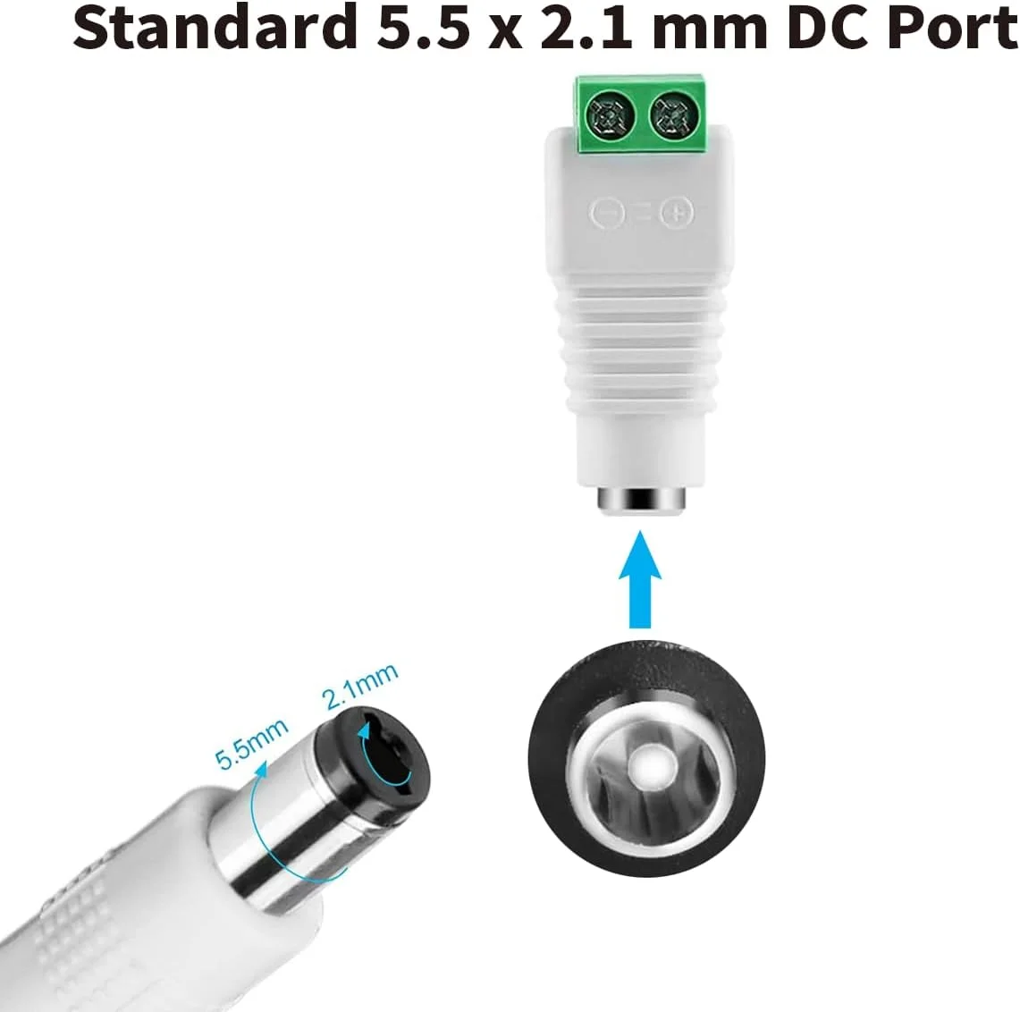 آداپتور برق DC یونیورسال 8 در 1 Tonton، آداپتور مادگی 5.5 x 2.1 میلیمتری به نری DC برای منبع تغذیه لپتاپ، سازگار با HP Dell ASUS Lenovo Acer، به همراه کانکتور DC نری و مادگی آداپتور برق DC یونیورسال 8 در 1 Tonton، آداپتور مادگی 5.5 x 2.1 میلیمتری به نری DC برای منبع تغذیه لپتاپ، سازگار با HP Dell ASUS Lenovo Acer، به همراه کانکتور DC نری و مادگی